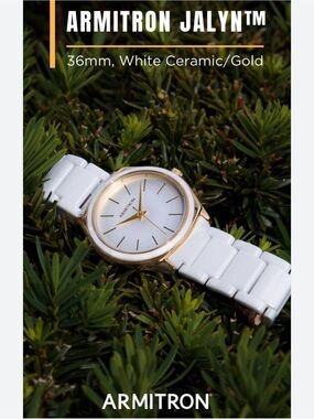 Armitron White Ceramic and Gold-Tone Women's Watch